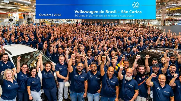 Volkswagen em São Carlos alcança 15 milhões de motores produzidos
